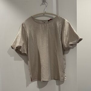 Vince Camuto Shimmering Gold Short Sleeve Top